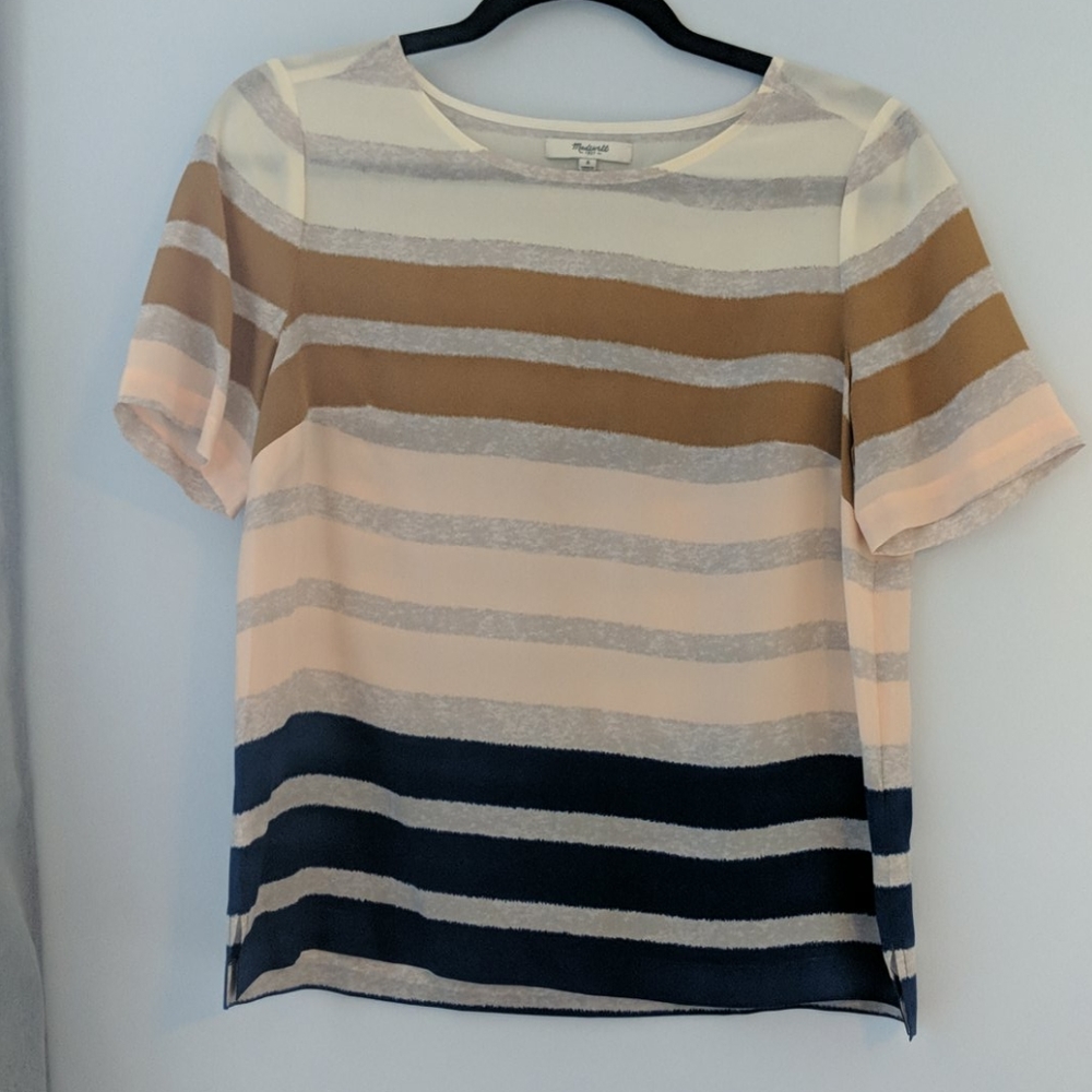Casual Striped Silk Tee from Madewell